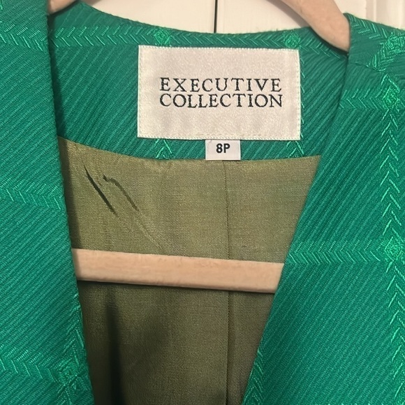 Vintage Executive collection green plaid  blazer size 8p granny core retro - Picture 5 of 10